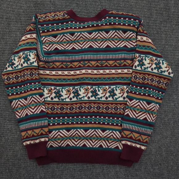 NWOT 90s Petite Fair Isle Cardigan Women’s Small, Cotton, Cabincore, Holiday - Picture 5 of 11